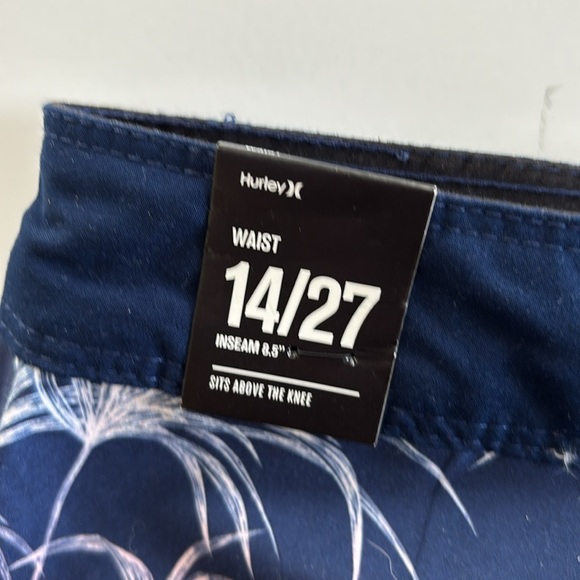 Hurley Boy’s Blue and Red Board Shorts with Tropical Design - Picture 10 of 13